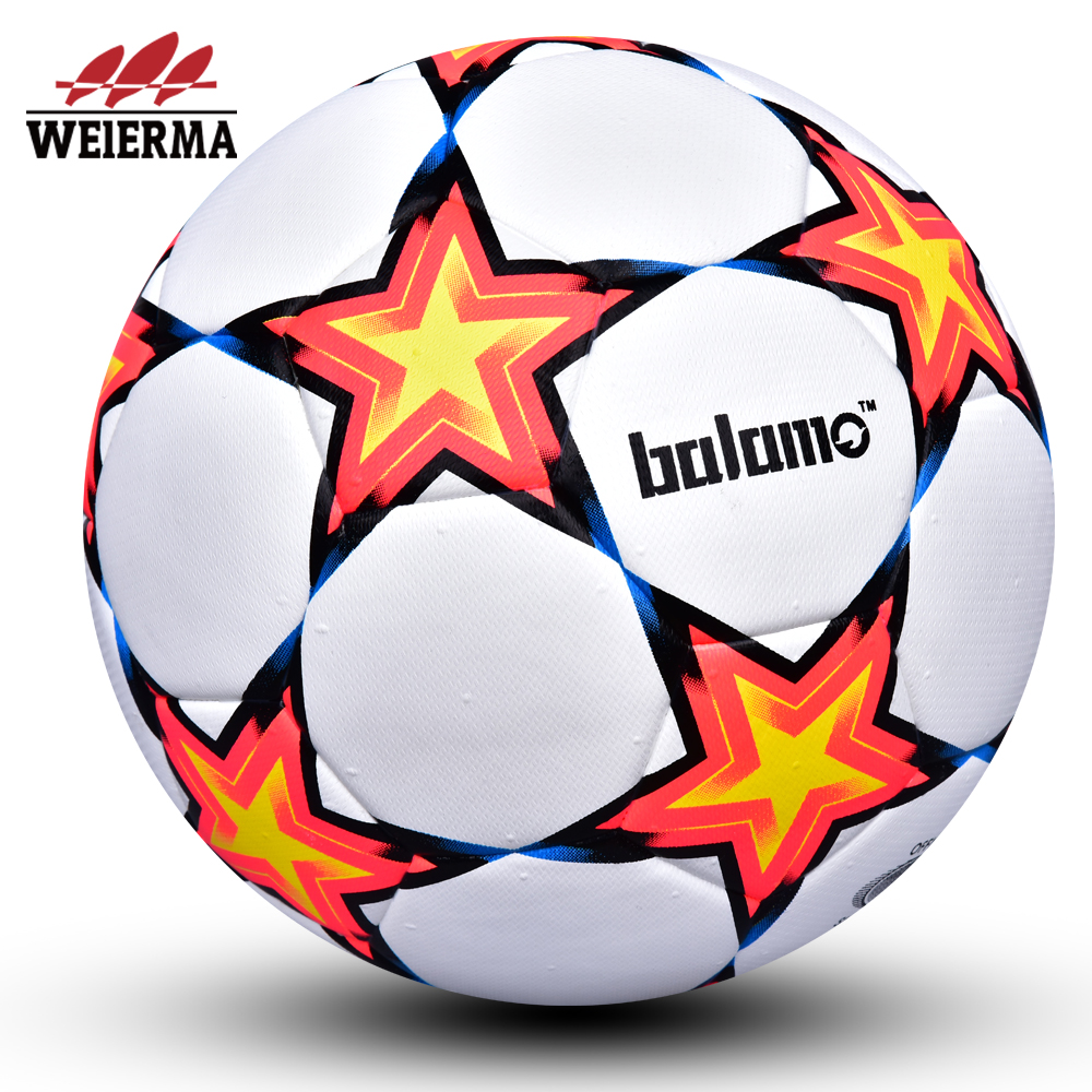 Yellow, red, blue and black five-pointed football