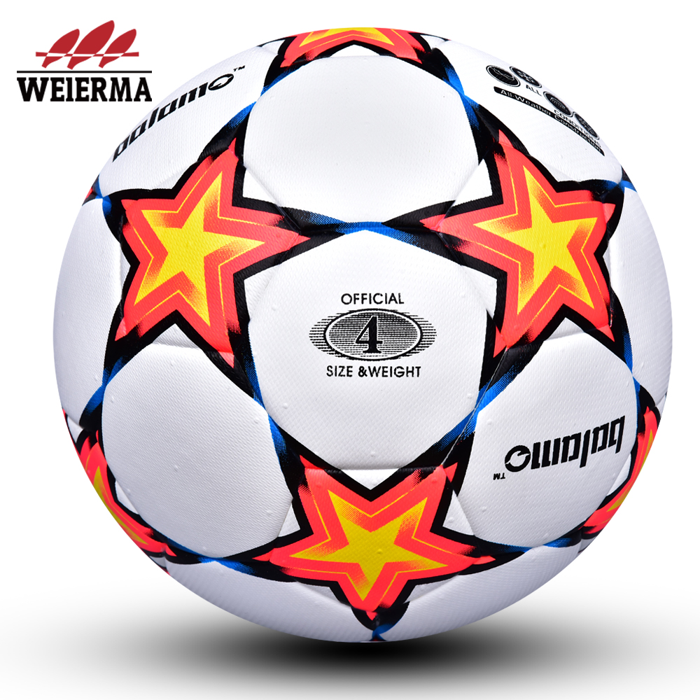 Yellow, red, black and blue five-pointed football