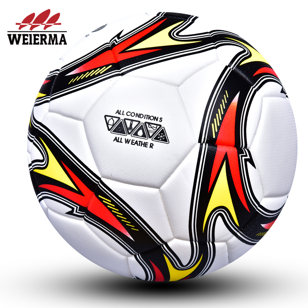 Yellow, red, blue and black coloured football