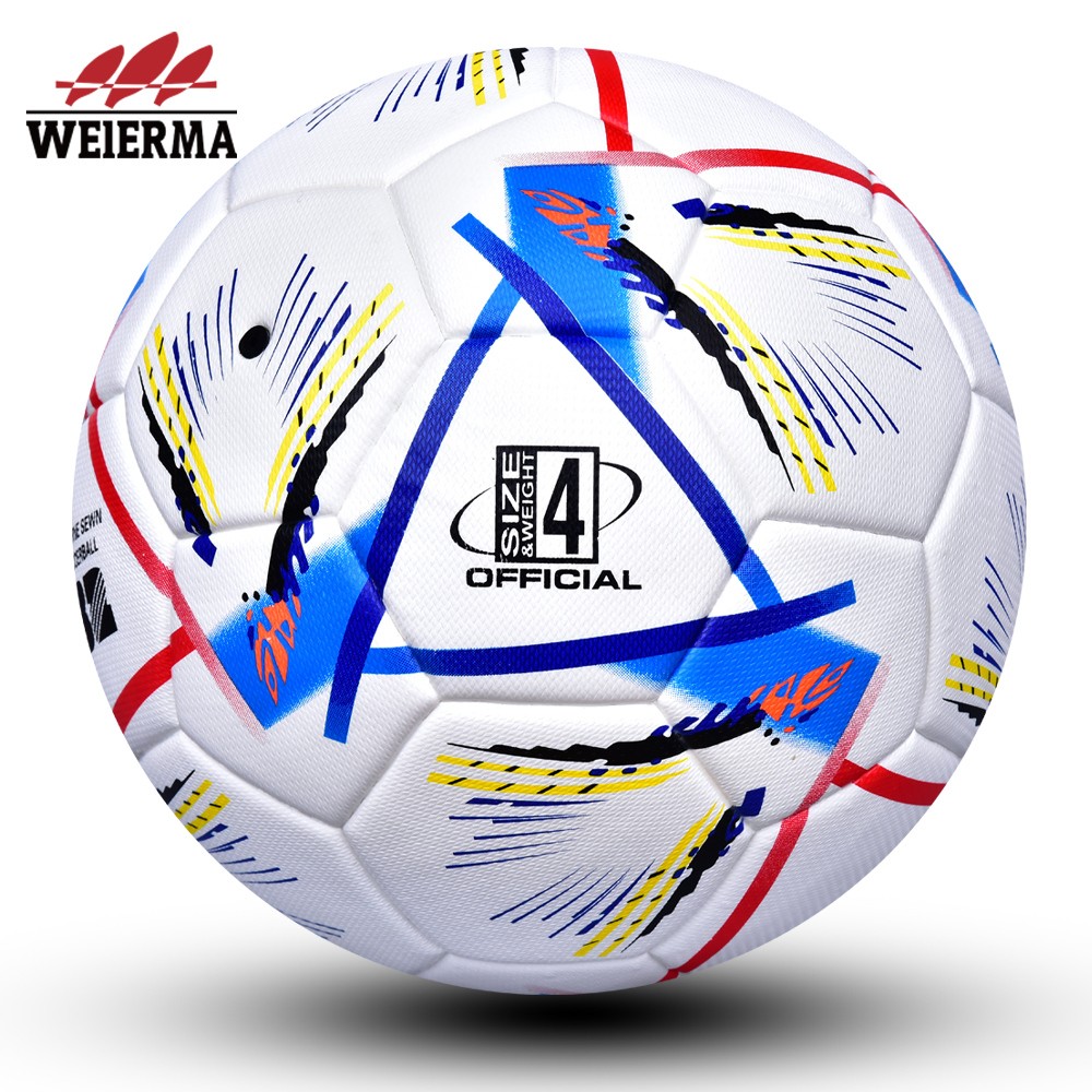 Blue, yellow, red and black colored football