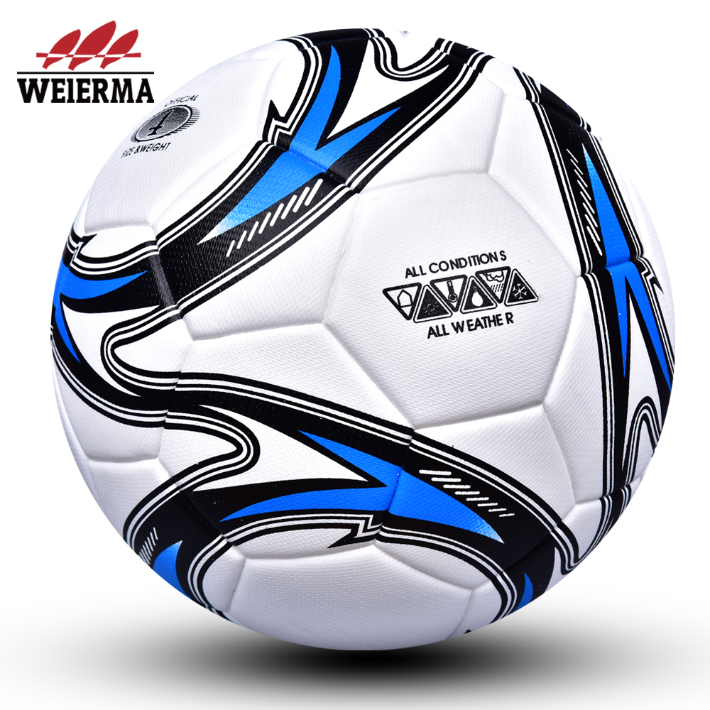 Black, white and blue football