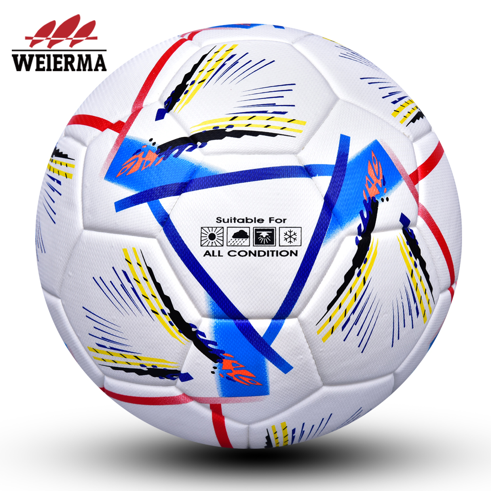 Red, yellow, blue and black coloured football