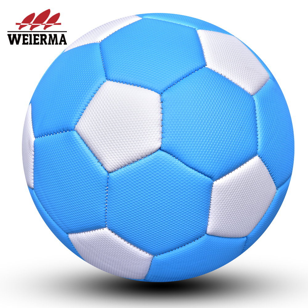 Blue and white block football