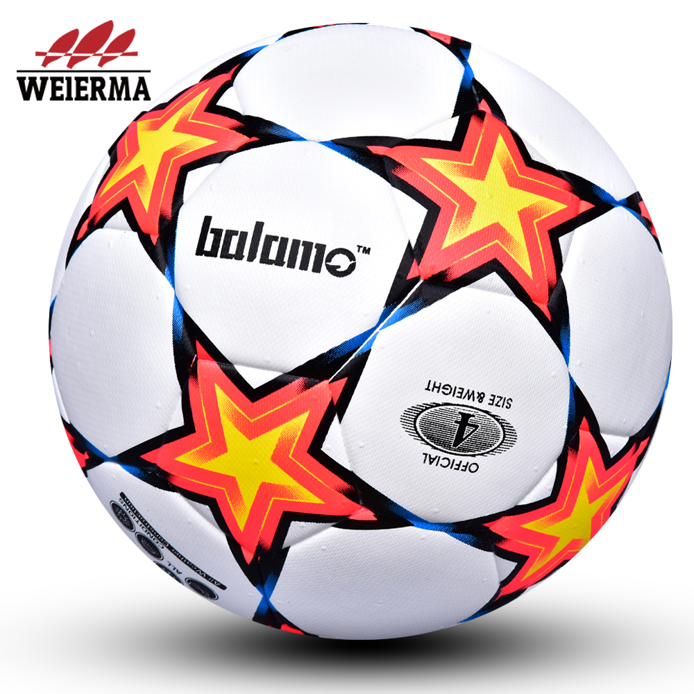 Yellow, black, red and blue five-pointed football