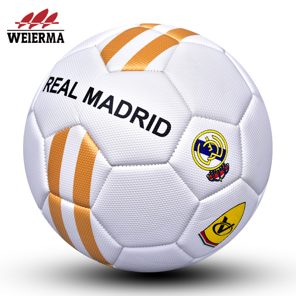 White and yellow striped soccer ball