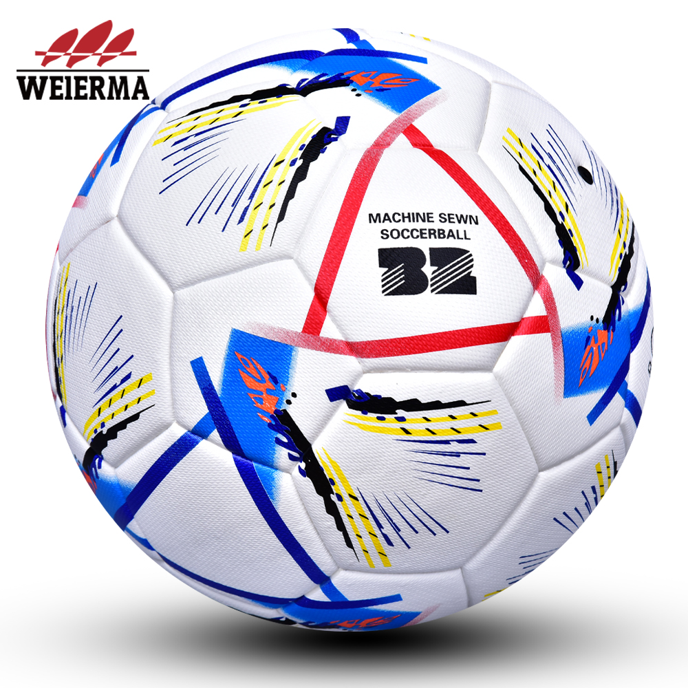 Blue, red, yellow and black coloured football