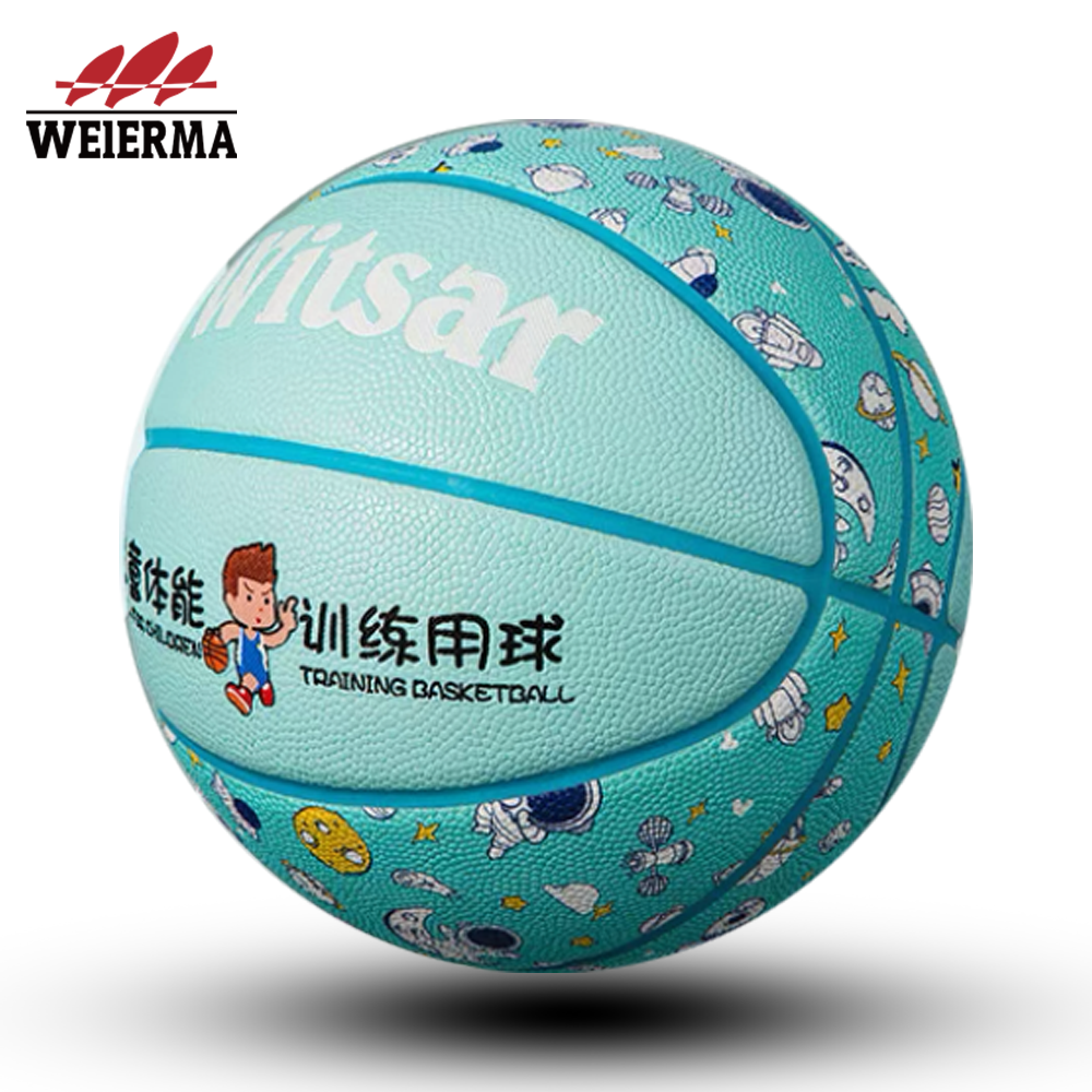 Cyan cartoon basketball