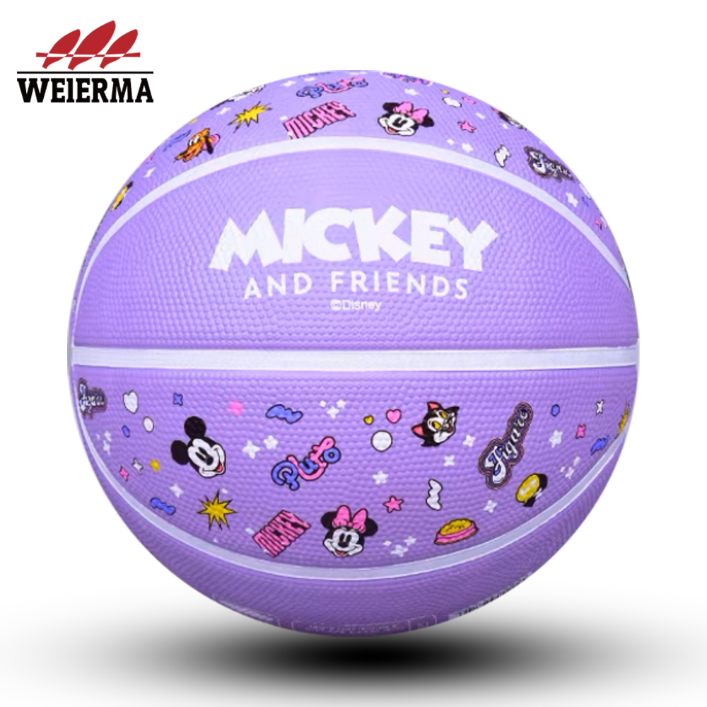 Purple cartoon basketball