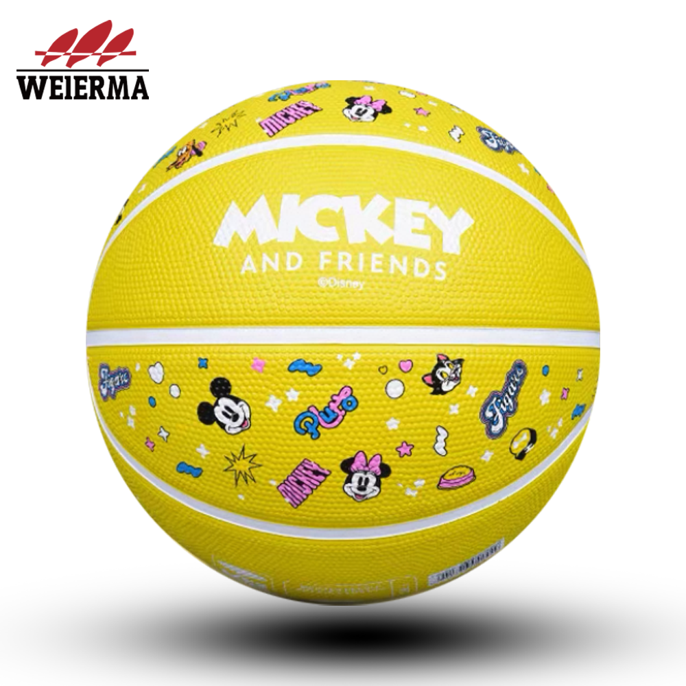 Yellow cartoon basketball