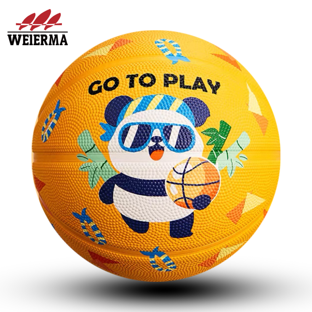 Panda yellow cartoon basketball